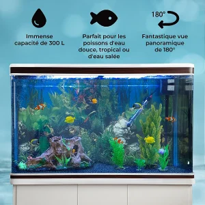 Aquarium 300 L Wit + Meubel – Starterset – blauw grind