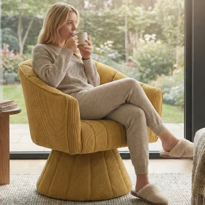 360° Draaistoel in katoenfluweel – Ergonomische schaalgvormige rugleuning – Hoogcomfortabele hoge-dichtheid vulling – Max. belasting 150 kg 360° Draaistoel in katoenfluweel – Ergonomische schaalgvormige rugleuning – Hoogcomfortabele hoge-dichtheid vulling – Max. belasting 150 kg