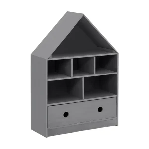 Alpi Boekenkast met dak 1 Deur Grijs