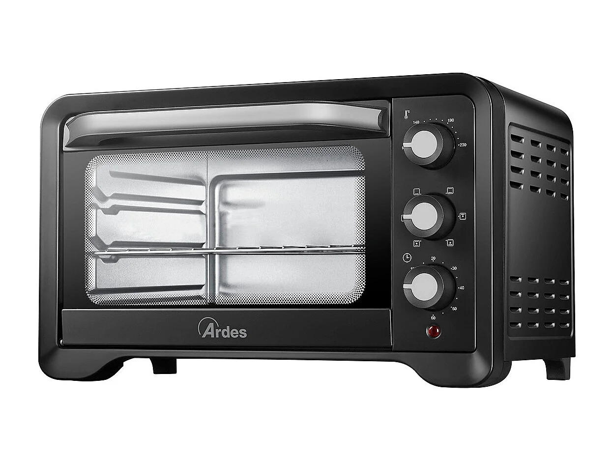 Ardes AR6222PB Elektrische Oven met Timer en Ventilator, 6 Kookfuncties, 1380W, Zwart