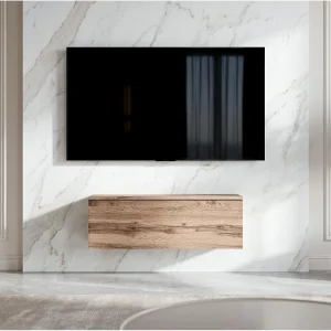 AX LIVING Barvo 100 cm TV-meubel Lowboard Bruin Wotan Eiken Hangend AX LIVING Barvo 100 cm TV-meubel Lowboard Bruin Wotan Eiken Hangend