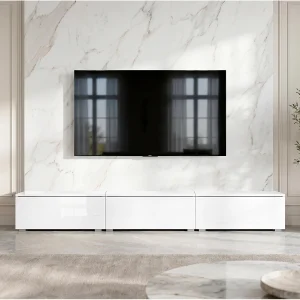 AX LIVING Lowboard TV-meubel 3×100 Barvo Wit Mat/Hoogglans Staand AX LIVING Lowboard TV-meubel 3×100 Barvo Wit Mat/Hoogglans Staand