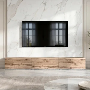 AX LIVING Barvo 3×100 cm TV-meubel Lowboard Bruin Wotan Eiken Staand AX LIVING Barvo 3×100 cm TV-meubel Lowboard Bruin Wotan Eiken Staand