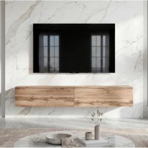 AX LIVING Barvo 2×100 cm TV-meubel Lowboard Bruin Wotan Eiken Hangend AX LIVING Barvo 2×100 cm TV-meubel Lowboard Bruin Wotan Eiken Hangend