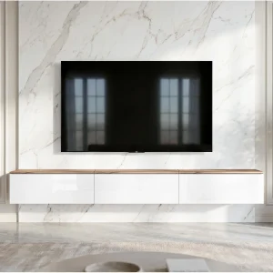 AX LIVING Barvo 3×100 TV-meubel Lowboard Bruin/Wit Hoogglans Hangend AX LIVING Barvo 3×100 TV-meubel Lowboard Bruin/Wit Hoogglans Hangend