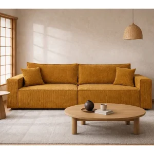 Bank met slaapfunctie en opbergruimte, koordstof Poso, Mosterdkleurig, BEST SCORNER Bank met slaapfunctie en opbergruimte, koordstof Poso, Mosterdkleurig, BEST SCORNER