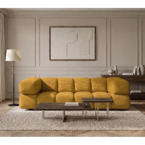 3-zitsbank, gestructureerde premiumstof Sonic, Mosterdkleur, Averro 3-zitsbank, gestructureerde premiumstof Sonic, Mosterdkleur, Averro