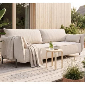 3-zitsbank voor terras en tuin, Sunlight-stof, ecru, SUNMEE 3-zitsbank voor terras en tuin, Sunlight-stof, ecru, SUNMEE