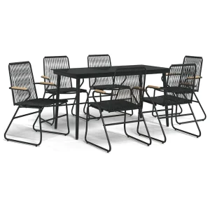 Ayisha 7-delige Tuinset PVC-rattan zwart Ayisha 7-delige Tuinset PVC-rattan zwart