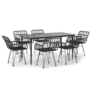 Arkadelphia 7-delige Tuinset poly rattan zwart Arkadelphia 7-delige Tuinset poly rattan zwart