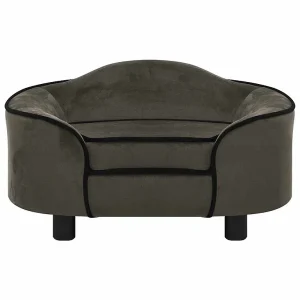 Angelika  Hondenbank 67x47x36 cm pluche donkergrijs