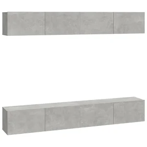 Assumption Tv-wandmeubels 4 st 100x30x30 cm betongrijs Assumption Tv-wandmeubels 4 st 100x30x30 cm betongrijs