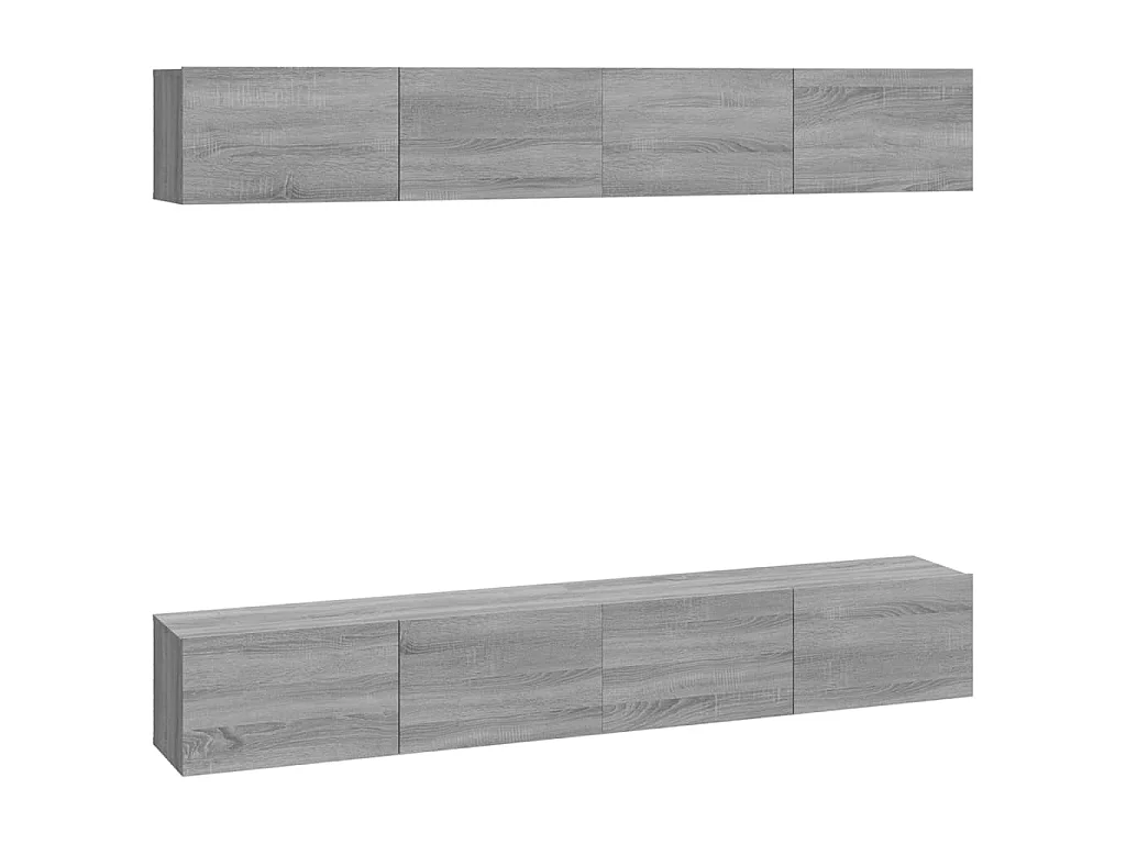 Assumption Tv-wandmeubels 4 st 100x30x30 cm grijs sonoma eikenkleurig