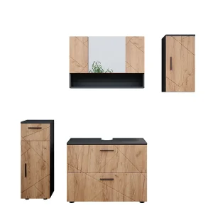 Badkamermeubel set eik goud/antraciet 80x41x58.6 irma Badkamermeubel set eik goud/antraciet 80x41x58.6 irma