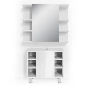 Badkamermeubel set wit hoogglans 60x32x54 fynn Badkamermeubel set wit hoogglans 60x32x54 fynn