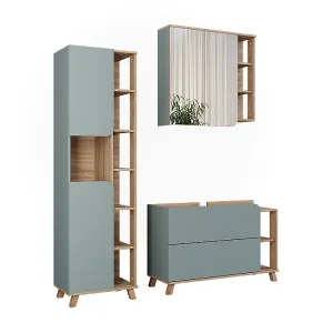 Badkamermeubelset sonoma/blauw 100x35x65 karen Badkamermeubelset sonoma/blauw 100x35x65 karen