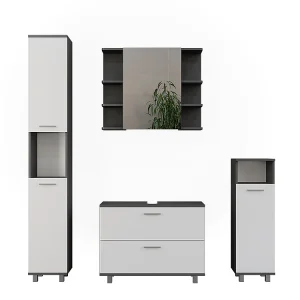 Badkamermeubelset antraciet/wit 80.2x33x60.8 ilias Badkamermeubelset antraciet/wit 80.2x33x60.8 ilias