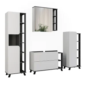 Badkamermeubelset antraciet/wit 100x35x65 karen Badkamermeubelset antraciet/wit 100x35x65 karen