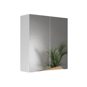 Badkamerspiegelkast wit/kunstnijverheid 60x20x67 marelle