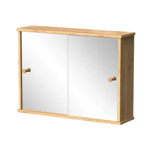 Badkamerspiegelkast bamboe 55x14x40 mireo Badkamerspiegelkast bamboe 55x14x40 mireo