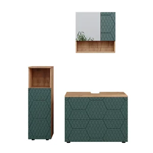 Badkamermeubel set groen/gouden eik 80x41x58.6 irma Badkamermeubel set groen/gouden eik 80x41x58.6 irma