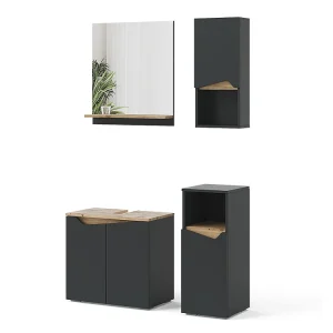 Badkamermeubelcombinatie antraciet 60x35x57 marelle