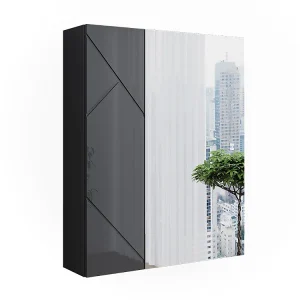 Badkamerspiegelkast antraciet hoogglans/antraciet 60×17.2×75 irma