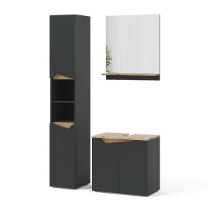 Badkamermeubelcombinatie antraciet 60x35x57 marelle