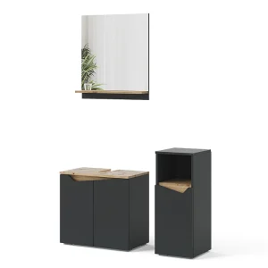 Badkamermeubelcombinatie antraciet 60x35x57 marelle