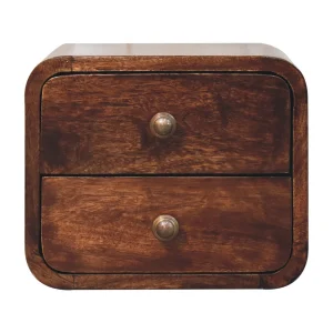 Artisan Furniture Massief hout Mini gebogen California Walnut wandgemonteerd nachtkastje Artisan Furniture Massief hout Mini gebogen California Walnut wandgemonteerd nachtkastje