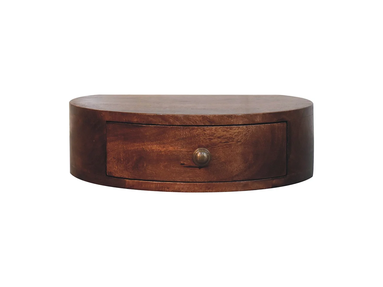 Artisan Furniture Massief hout Honingkaramel Wandgemonteerd Afgerond Nachtkastje