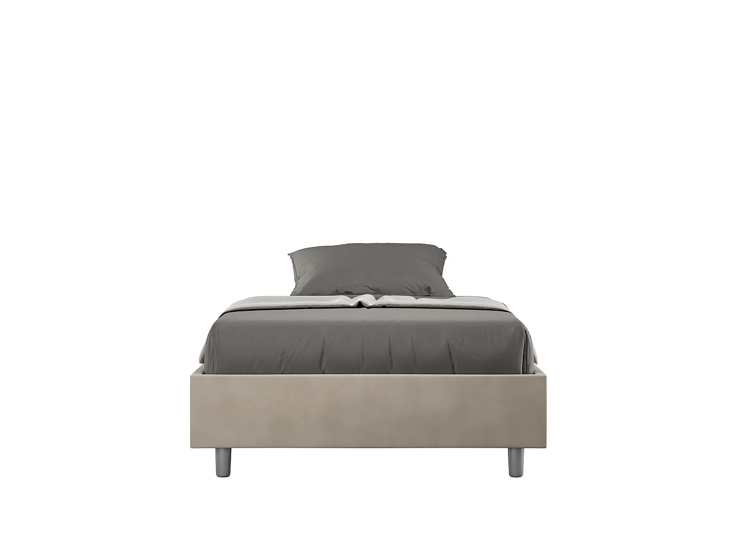 Gestoffeerd Bed 140x190 met lattenbodem microvezel zand Azelia