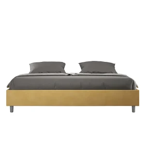 Gestoffeerd Bed 180×200 met opbergruimte microvezel oker Azelia Gestoffeerd Bed 180×200 met opbergruimte microvezel oker Azelia