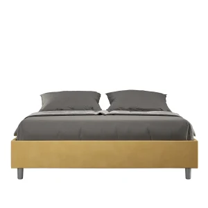 Gestoffeerd Bed 160×200 met opbergruimte microvezel oker Azelia Gestoffeerd Bed 160×200 met opbergruimte microvezel oker Azelia
