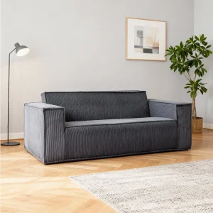 2-zits bank Ribfluweel, 58cm zitdiepte, 178x86x70cm, Grijs 2-zits bank Ribfluweel, 58cm zitdiepte, 178x86x70cm, Grijs