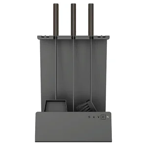 3-delige haardgereedschapset van staal en hout, zwart – Set 4 L 3-delige haardgereedschapset van staal en hout, zwart – Set 4 L