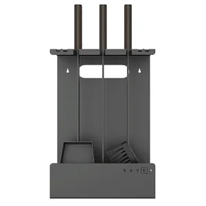 3-delige haardgereedschapset van staal en hout, zwart – Set 3 L 3-delige haardgereedschapset van staal en hout, zwart – Set 3 L