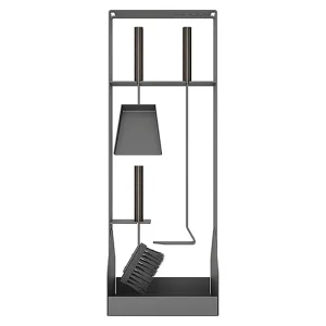 3-delige haardgereedschapset van staal en hout, zwart – Set 5 SL 3-delige haardgereedschapset van staal en hout, zwart – Set 5 SL