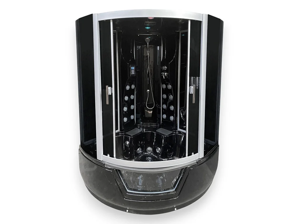 Baignoire-Douche hydromassagehoek 150 X 150 cm zwart – Black Narciso