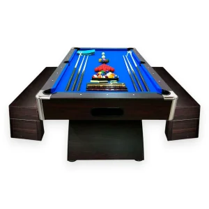 8FT moderne pooltafel met opbergbanken – Thunder 8FT moderne pooltafel met opbergbanken – Thunder