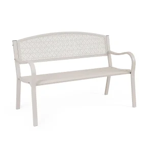 2-zitsbank van mat beige staal – LIZETTE 2-zitsbank van mat beige staal – LIZETTE