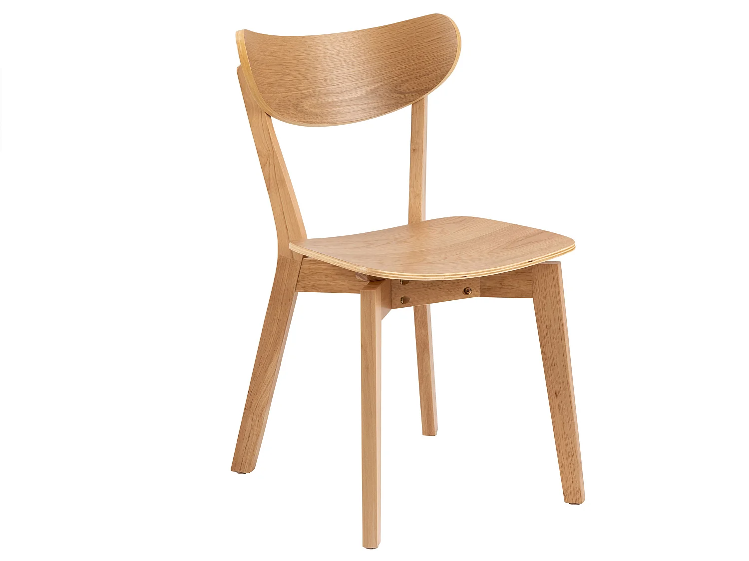 2x Lumo Scandinavische houten stoel, kleur gelakt eiken