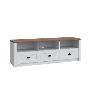 158 cm Léandre Wit en Hout TV-meubel met 3 laden 158 cm Léandre Wit en Hout TV-meubel met 3 laden