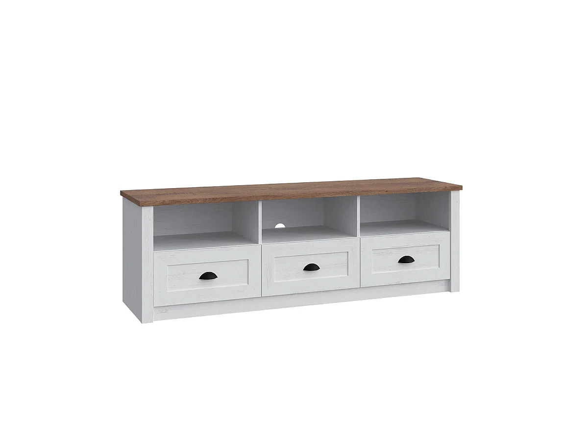 158 cm Léandre Wit en Hout TV-meubel met 3 laden