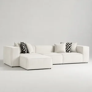 Bank 310cm GALA + POUF Kleur Blanc Cassé Bank 310cm GALA + POUF Kleur Blanc Cassé