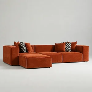 Bank 310cm GALA + POUF Kleur Terracotta Bank 310cm GALA + POUF Kleur Terracotta