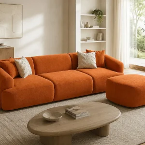 Bank New-York + Pouf Kleur Terracotta Bank New-York + Pouf Kleur Terracotta