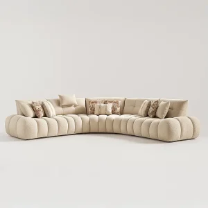 Bank ASSOUAN 450cm boogvorm Kleur Blanc Cassé Bank ASSOUAN 450cm boogvorm Kleur Blanc Cassé