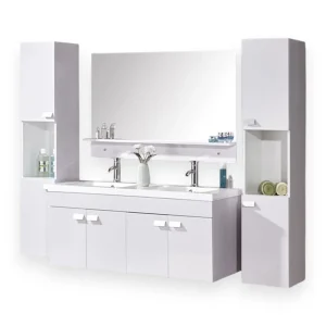 Badkamerkast 120 cm Inclusief zuilen en wastafels – Bernice
