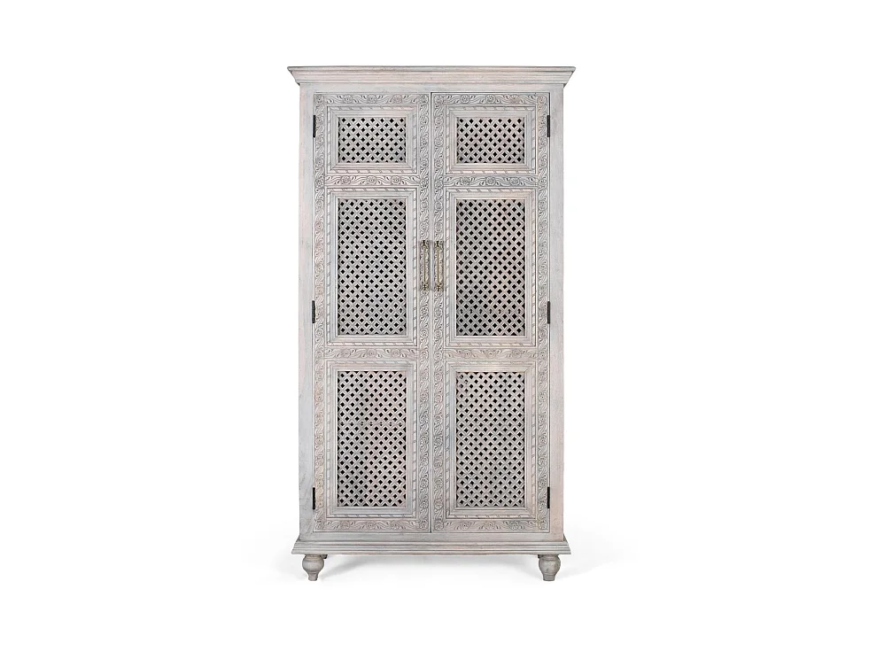Kast 2 portes en bois de manguier massief en afwerking vieillie